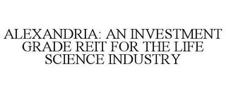 ALEXANDRIA: AN INVESTMENT GRADE REIT FOR THE LIFE SCIENCE INDUSTRY recognize phone