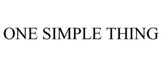 ONE SIMPLE THING