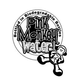 PINK MONKEY WATER BOTTLED IN BIODEGRADABLE BOTTLES