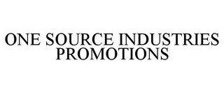 ONE SOURCE INDUSTRIES PROMOTIONS