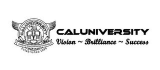 CALUNIVERSITY VISION~BRILLIANCE~SUCCESS CALUNIVERSITY CALIFORNIA INTERCONTINENTAL UNIVERSITY ESTABLISHED 1996