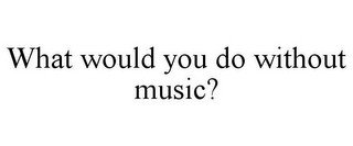 WHAT WOULD YOU DO WITHOUT MUSIC?