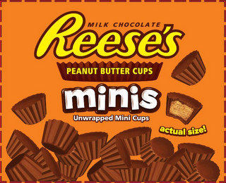 REESE'S MINIS MILK CHOCOLATE PEANUT BUTTER CUPS UNWRAPPED MINI CUPS ACTUAL SIZE!