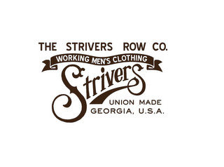 STRIVERS THE STRIVERS ROW CO. WORKING MEN'S CLOTHING UNION MADE GEORGIA, U.S.A. recognize phone