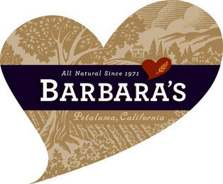 BARBARA'S ALL NATURAL SINCE 1971 PETALUMA, CALIFORNIA recognize phone