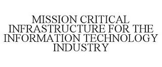 MISSION CRITICAL INFRASTRUCTURE FOR THE INFORMATION TECHNOLOGY INDUSTRY recognize phone