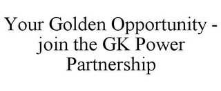 YOUR GOLDEN OPPORTUNITY - JOIN THE GK POWER PARTNERSHIP