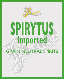 BAK'S SPIRYTUS IMPORTED BAK'S GRAIN NEUTRAL SPIRITS