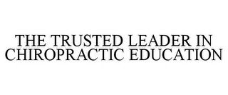 THE TRUSTED LEADER IN CHIROPRACTIC EDUCATION