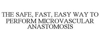 THE SAFE, FAST, EASY WAY TO PERFORM MICROVASCULAR ANASTOMOSIS